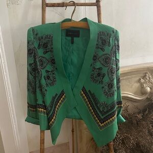 BCBGMaxAzria Green Patterned Blazer